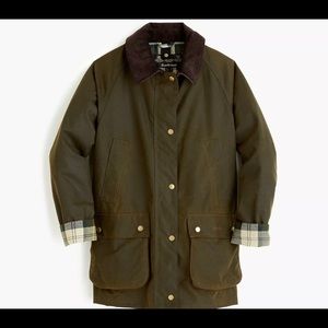 Barbour Acorn Waxed Cotton Jacket, Green, Size 6